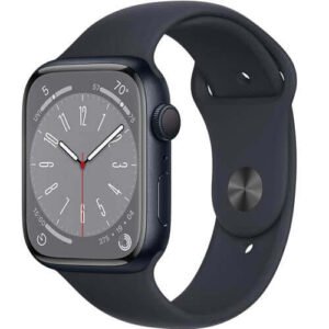Apple Watch Series 8 (GPS 45mm) Smart watch - Midnight Aluminium Case with Midnight Sport Band - Regular. Fitness Tracker, Blood Oxygen & ECG Apps, Water Resistant